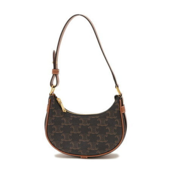 Celine Triomphe Ava Handbag Pouch Tan Black - Picture 1 of 7